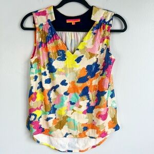 Vilagallo Size 36 • Sequin Shirt Sleeveless Top Blouse.